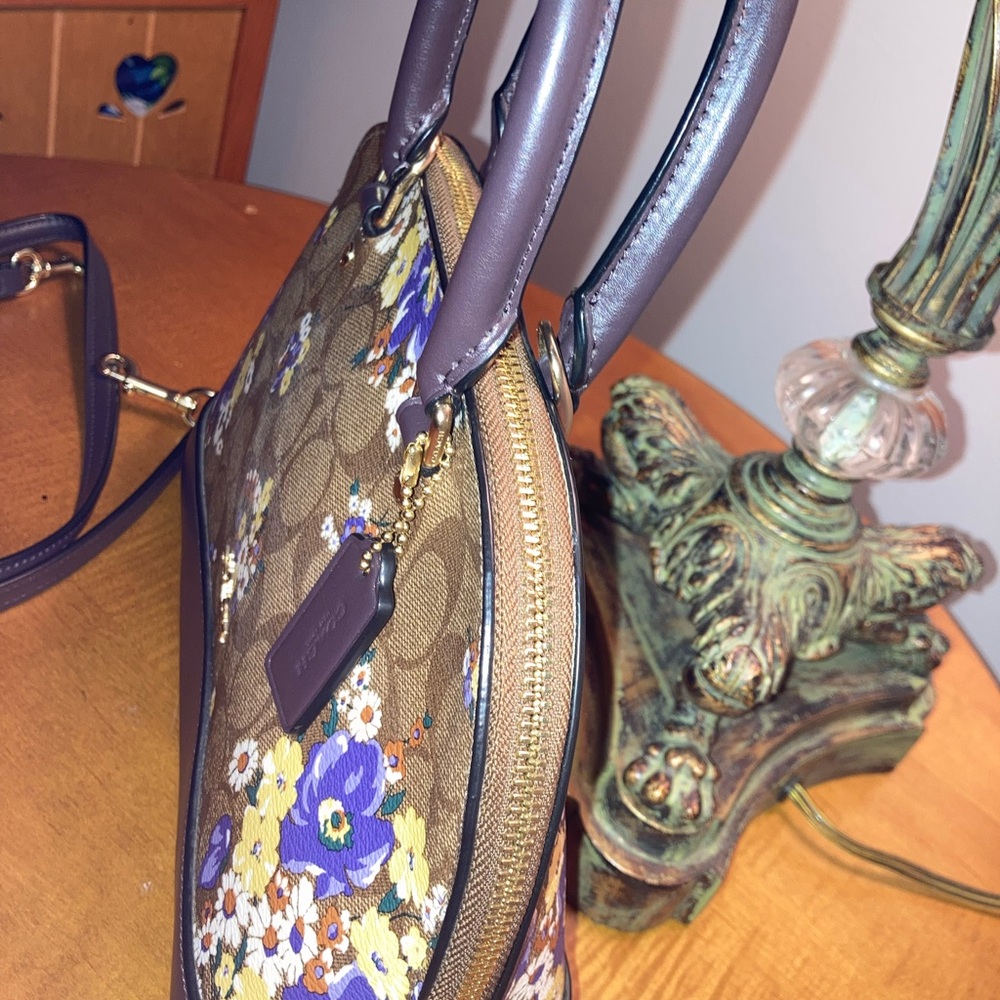 Coach F31968 Sierra Purple & Brown Patent Leather Satchel - Picture 11 of 11